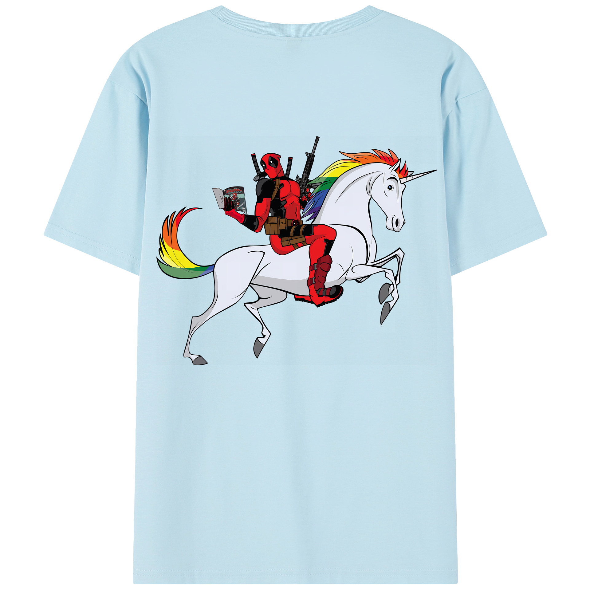 （画像用） Deadpool デッドプール 綿100％半袖Tシャツ（背面プリント）